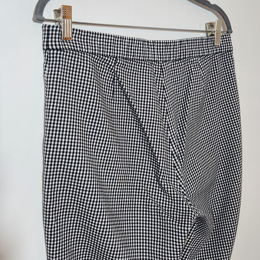 J. Jill Black and White Check Ankle Pants Size 8 - Picture 4 of 10